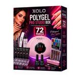 xolo 72 Parça Bordo Profesyonel Polygel Seti 54W UV LED Lambalı Protez Tırnak Nail Art Seti