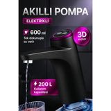 Xolo Şarjlı Damacana Su Pompası 3D Motorlu Dokunmatik USB Karbon Çok Fonksiyonlu Seçimli