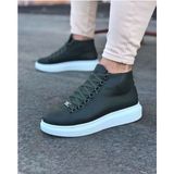 Xon1 032 Haki Bağcıklı Sneakers Yarım Bilek Bot