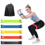 XonyiCos Egzersiz Direnç Bantları Seti 5 Doğal Lateks Egzersiz Bantları Egzersiz için Saplı | Pilates, Esnetme, Fizik Tedavi, Yoga, Evde Fitness İşleri için Uygun (5 parça Set)