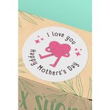 Xox Shops I Love You Happy Mothers Day Kalp Paketleme Ürün Kargo Sticker Etiket - 90 Adet - ST2398