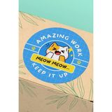 Xox Shops Sticker Teşekkürler Etiketi Mavi Kedi Amazing Work Yazılı Paketleme Etiketi - 90 Adet - ST2218