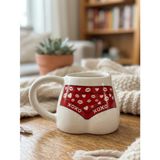 Xoxo Bikinili El Yapımı Beyaz Parlak Popo Kupa - El İşçiliği Hediyelik Kupa Bardak Mug