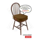 XPERMATE 2’li Sandalye Minderi 42x42 cm Fermuarlı Bağcıklı Yıkanabilir Bahçe Balkon Oval Su Yağ İtici Kahve