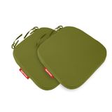 Xpermate 2’li Sandalye Minderi Seti Oval 42x42x5 cm Standart Fit, Fermuarlı Yıkanabilir Kılıf, Bağcıklı Kaymaz, Leke Tutmaz Oturma Minderi (Yeşil)