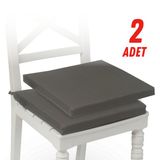 XPERMATE 2'li Sandalye Minderi Su İtici Kumaş 40x40 cm Sünger Sandalye Minderi Bağcıklı (Antrasit)