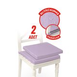 XPERMATE 2'li Sandalye Minderi Su İtici Kumaş 40x40 cm Sünger Sandalye Minderi Bağcıklı (Lila)