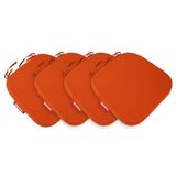 Xpermate 4'lü Sandalye Minderi Seti Oval 42x42x5 cm Fermuarlı Yıkanabilir Kılıf, Bağcıklı Kaymaz, Leke Tutmaz Oturma Minderi (Kiremit)