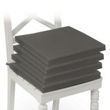 XPERMATE 4'lü Sandalye Minderi Su İtici Kumaş 40x40 cm Sünger Sandalye Minderi Bağcıklı (Antrasit)