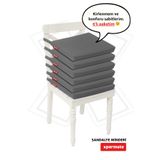 XPERMATE 6'lı Sandalye Minderi 40x40 Bağcıklı Fermuarlı Su İtici Yıkanabilir Balkon Bahçe Set Gri