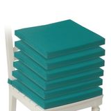 XPERMATE 6'lı Sandalye Minderi Su İtici Kumaş 40x40 cm Sünger Sandalye Minderi Bağcıklı Turkuaz