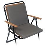 Xpermate Arkalıklı Sandalye Minderi Su Yağ İtici Sırtlıklı Fermuarlı Bağcıklı Yıkanabilir Balkon Bahçe 40x40 Antrasit