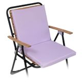 Xpermate Arkalıklı Sandalye Minderi Su Yağ İtici Sırtlıklı Fermuarlı Bağcıklı Yıkanabilir Balkon Bahçe 40x40 Lila