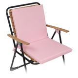 Xpermate Arkalıklı Sandalye Minderi Su Yağ İtici Sırtlıklı Fermuarlı Bağcıklı Yıkanabilir Balkon Bahçe 40x40 Pembe