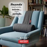 Xpermate Belrest Bel Boyun Baş Destek Yastığı Ayarlanabilir Ağırlıklı Koltuk Kanepe ve Araç Boyun Yastığı - Antrasit