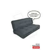XPERMATE Bisküvi Minder Petek Önü Palet Üstü Minderi Fransız Minder Bank ve Bahçe Minderi 60X120x14 cm (ANTRASİT)
