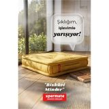 XPERMATE Bisküvi Minder Petek Önü Yer Minderi Palet Üstü 55x55x14 Balkon Bahçe Minder Hardal
