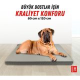 Xpermate Büyük Irk Köpek Yatağı Fermuarlı Yıkanabilir Su İtici Evcil Hayvan Yatağı 80 x 120 cm Pati Minder - Antrasit - 120 x 80 cm