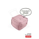 XPERMATE Dekoratif Kare Puf Ayaksız Bench Puf 40x40x32 cm Salon Oturma Odası Pembe
