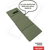 XPERMATE Kamp Yatağı Katlanır Şezlong Minderi Taşınabilir Kamp Matı Su Itici Kumaş 180x60x2 Yeşil