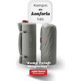 Xpermate Katlanabilir Kamp Yatağı 70x180x6 cm Kamp Çadır Matı Yer Yatağı Fermuarlı Taşıma Çantalı Gezginmat - Gri