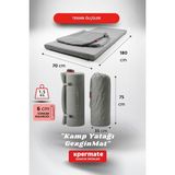 Xpermate Katlanabilir Kamp Yatağı 70x180x6 cm Kamp Çadır Matı Yer Yatağı Fermuarlı Taşıma Çantalı Gezginmat - Gri