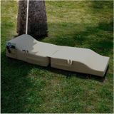 Xpermate Katlanır Şezlong Minder ve Puf Seti Su Itici ve Uv Korumalı Kumaş Bej Sunbed Ultımatecomfort