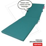 Xpermate Katlanır Şezlong Minderi 180x 60x 5 cm Fermuarlı Su İtici Kamp Yatağı Yeşil - Turkuaz