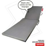 Xpermate Katlanır Şezlong Minderi 180x60x5 cm Fermuarlı Su İtici Kamp Yatağı Gri - Antrasit