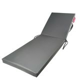 Xpermate Katlanır Şezlong Minderi 180x60x5 cm Fermuarlı Su İtici Kamp Yatağı Gri