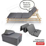 Xpermate Katlanır Şezlong Minderi 180x60x7 cm Çantalı Su İtici Plaj ve Kamp Minderi Antrasit Foldpack