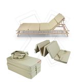 Xpermate Katlanır Şezlong Minderi 180x60x7 cm Çantalı Su İtici Plaj ve Kamp Minderi Bej Foldpack