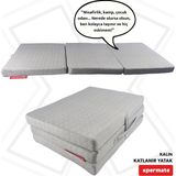Xpermate Katlanır Sünger Yatak Tek Kişilik Kamp Misafir Yatağı Yer Yatağı Minderi Yıkanabilir Kılıf Gri 80x180x8 cm - 80 x 180 x 8 cm