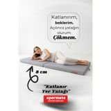 XPERMATE Katlanır Sünger Yatak Tek Kişilik Yer Yatağı Misafir Kamp Yatağı Yıkanabilir Kılıf