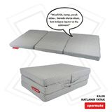 Xpermate Katlanır Yatak Yer Yatağı Katlanır Sünger Yatak Misafir Yatağı 70X180x6 Gri Puantiyeli