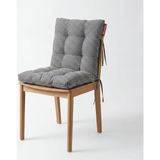 Xpermate Pötikare Arkalıklı Sandalye Minderi Bağcıklı Mutfak Balkon Bahçe Minderi - 40 x 40 cm - Siyah