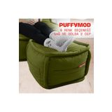 XPERMATE PuffyMod Dekoratif Kare Puf Orta Sehpa Ayak Uzatma Puf 40x40 cm (Yeşil)