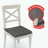 Xpermate Sandalye Minderi Su İtici, Uv-Güneş Dayanımı 40X40x4 Cm Sünger, Fermuar, Bağcıklı Antrasit