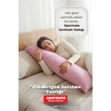 XPERMATE Sarılma Yastığı Bacak Arası Yastığı Yan Yatış Uyku Yastığı Dikdörtgen 150x25 cm Pembe