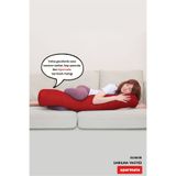 XPERMATE Sarılma Yastığı Bacak Arası Yastığı Yan Yatış Uyku Yastığı Silindir 150x20 cm Kırmızı