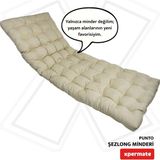 Xpermate Şezlong Minderi 180x60x12 cm Su İtici UV Dayanımlı Plaj Minderi Bej Punto