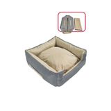 XPERMATE Siesta Kedi Yatağı Tüy Tutmaz Kumaş, Köpek Yatağı Su İtici Kumaş Yedek Kılıflı, Fermuarlı, 55x60x23 Antrasit Bej