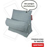Xpermate Sırt Destek Yastığı - Bel, Boyun Destekli Yastık TV Yastığı Okuma Yastığı Ameliyat Sonrası Gri - Antrasit - 50 x 50 cm