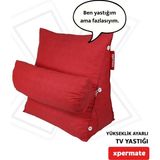 Xpermate Sırt Destek Yastığı - Bel, Boyun Destekli Yastık TV Yastığı Okuma Yastığı Ameliyat Sonrası Kırmızı - 50 x 50 cm