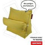 Xpermate Sırt Destek Yastığı - Bel, Boyun Destekli Yastık TV Yastığı Okuma Yastığı Ameliyat Sonrası Sarı - 50 x 50 cm - Koyu Sarı