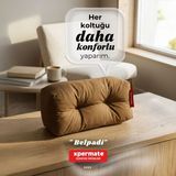 Xpermate Sırt ve Bel Destek Yastığı Sandalye Koltuk Destek Minderi - 45 x 20 x 15 cm - Kahverengi