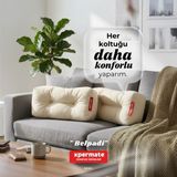 Xpermate Sırt ve Bel Destek Yastığı Sandalye Koltuk Destek Minderi - 45 x 20 x 15 cm - Krem
