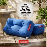 Xpermate Sırt ve Bel Destek Yastığı Sandalye Koltuk Destek Minderi - 45 x 20 x 15 cm - Mavi