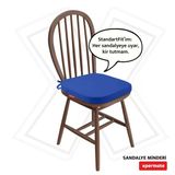 Xpermate Standartfit Oval Sandalye Minderi Fermuarlı Yıkanabilir Kılıf Bağcıklı 42X42x5 Mavi