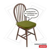 Xpermate Standartfit Oval Sandalye Minderi Fermuarlı Yıkanabilir Kılıf Bağcıklı 42X42x5 Yeşil